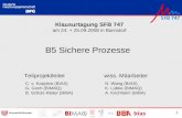 IWT LFM IfS 1 Klausurtagung SFB 747 am 24. + 25.09.2008 in Barnstorf N. Wang (BIAS) K. Lübke (BIMAQ) A. Kirchheim (BIBA) B5 Sichere Prozesse Teilprojektleiterwiss