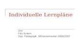 Individuelle Lernpläne Von Filiz Erdem Dipl. Pädagogik Wintersemester 2006/2007.