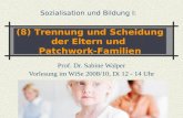 Prof. Dr. Sabine Walper Vorlesung im WiSe 2008/10, Di 12 - 14 Uhr (8) Trennung und Scheidung der Eltern und Patchwork-Familien Sozialisation und Bildung.