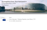 Von Luis Hauser, Tobias Ranke und Marc ??? 11.11.2008, Osnabrück Europäisches Parlament I: Präsidenten und Parteien.