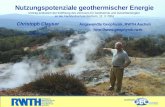 Nutzungspotenziale geothermischer Energie Vortrag anlässlich der Eröffnung des Zentrums für Geothermie und Zukunftsenergien an der Fachhochschule Bochum,