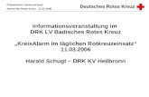 Präsentation Landesverband Badisches Rotes Kreuz - 11.03.2006 Informationsveranstaltung im DRK LV Badisches Rotes Kreuz KreisAlarm im täglichen Rotkreuzeinsatz.