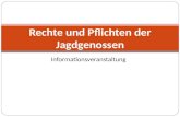 Informationsveranstaltung Rechte und Pflichten der Jagdgenossen.
