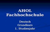 AHOL Fachhochschule DeutschGrundkurs 1. Studienjahr.