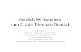 Herzlich Willkommen zum 2. Jahr Triennale Deutsch T 2 – 2013/14 Mittwochs – Freitags von 14-16 Uhr in PV 2.2 Sprechstunde ist am Dienstag von 11-12 Uhr.