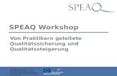 SPEAQ Workshop Von Praktikern geleitete Qualitätssicherung und Qualitätssteigerung Dieses Projekt wurde mit finanzieller Unterstützung der Europäischen.