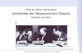 Geschichte der ¶konomischen Theorie, Prof. Dr. van Suntum 1 Geschichte der ¶konomischen Theorie M¼nster, SS 2012 Prof. Dr. Ulrich van Suntum t w