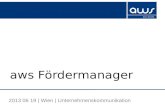 Aws Fördermanager 2013 06 19 | Wien | Unternehmenskommunikation.