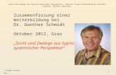 Sucht und Zwänge aus hypnosystemischer Perspektive – Bericht einer Fortbildung bei Gunther Schmidt, Oktober 2012/Graz © Birgit Traxler, MSc. 1 Zusammenfassung.