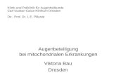 Klinik und Poliklinik für Augenheilkunde Carl-Gustav-Carus-Klinikum Dresden Dir.: Prof. Dr. L.E. Pillunat Augenbeteiligung bei mitochondrialen Erkrankungen.