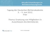 Aktuelle Entwicklungen im Betriebsverfassungsrecht Prof. Dr. Thomas Raab Tagung der Deutschen Richterakademie 3. – 9. Juni 2012 Trier Aktuelle Entwicklungen.