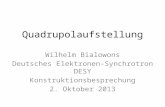 Quadrupolaufstellung Wilhelm Bialowons Deutsches Elektronen-Synchrotron DESY Konstruktionsbesprechung 2. Oktober 2013.