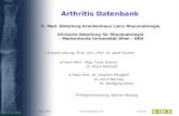 26.03.2005Arthritis Database 2.04 Folie 1/9 Arthritis Datenbank II. Med. Abteilung Krankenhaus Lainz Rheumatologie Klinische Abteilung für Rheumatologie.