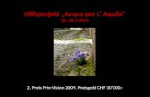 Hilfsprojekt Acqua per L Aquila 26.-30.4.2010 2. Preis Prix-Vision 2009, Preisgeld CHF 30000