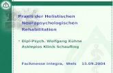 Praxis der Holistischen Neuropsychologischen Rehabilitation Dipl-Psych. Wolfgang Kühne Asklepios Klinik Schaufling Fachmesse Integra, Wels 15.09.2004.