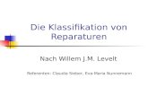 Die Klassifikation von Reparaturen Nach Willem J.M. Levelt Referenten: Claudia Sieber, Eva-Maria Nunnemann.