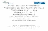 Effizienz von Mathematik-Vorkursen an der Fachhochschule Technikum Wien – ein datengestützter Reflexionsprozess Carina Prendinger und Franz Embacher Universität.