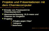 Projekte und Präsentationen mit dem Chemiecomputer Einsatz von Powerpoint im Chemieunterricht Messwerterfassung: XLS-mess und Chemex im Vergleich Projekte: