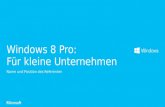 Name und Position des Referenten Windows 8 Pro: Für kleine Unternehmen.