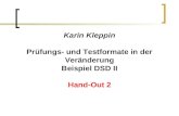 Karin Kleppin Prüfungs- und Testformate in der Veränderung Beispiel DSD II Hand-Out 2.
