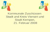 Kommunale Zuschüssen Stadt und Kreis Viersen und Stadt Kempen, 21. Februar 2008.