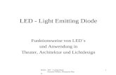 HAW - MT - Lichttechnik Susanne Molter, Benjamin Beyer 1 LED - Light Emitting Diode Funktionsweise von LED´s und Anwendung in Theater, Architektur und