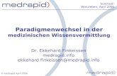© medrapid April 2006 Dr. Ekkehard Finkeissen medrapid.info ekkehard.finkeissen@medrapid.info Paradigmenwechsel in der medizinischen Wissensvermittlung.