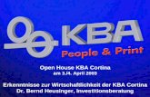 KBA Open House KBA Cortina am 3./4. April 2003 Erkenntnisse zur Wirtschaftlichkeit der KBA Cortina Dr. Bernd Heusinger, Investitionsberatung.