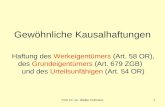 Prof. Dr. iur. Walter Fellmann1 Gewöhnliche Kausalhaftungen Haftung des Werkeigentümers (Art. 58 OR), des Grundeigentümers (Art. 679 ZGB) und des Urteilsunfähigen.