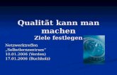 Qualität kann man machen Ziele festlegen NetzwerktreffenSelbstlernzentrum 10.01.2006 (Verden) 17.01.2006 (Buchholz)