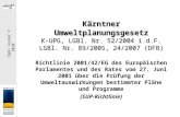 Egon Jusner © 2010 Kärntner Umweltplanungsgesetz K-UPG, LGBl. Nr. 52/2004 i.d.F. LGBl. Nr. 89/2005, 24/2007 (DFB) Richtlinie 2001/42/EG des Europäischen.