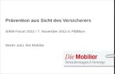 Prävention aus Sicht des Versicherers SIRM-Forum 2012 / 7. November 2012 in Pfäffikon Martin Jutzi, Die Mobiliar.
