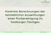 Dipl. Ing. Gerner Johann u. Dipl. Ing. Haupolter Wolfgang Agrarbehörde Salzburg Konkrete Berechnungen der betrieblichen Auswirkungen einer Flurbereinigung