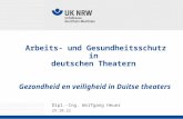 03.03.2014 Dipl.-Ing. Wolfgang Heuer Arbeits- und Gesundheitsschutz in deutschen Theatern Gezondheid en veiligheid in Duitse theaters.