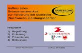Aufbau eines Betreuernetzwerkes zur Förderung der Südtiroler (Nachwuchs-)Leistungssportler Simon-Paul Meraner EURAC 17.05.2012 Programm 1)Begrüßung 2)Einleitung.