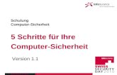 SwissSecurity Day 2010 Schulung Computer-Sicherheit 5 Schritte für Ihre Computer-Sicherheit Version 1.1.