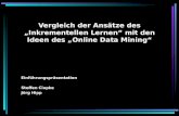Vergleich der Ansätze des Inkrementellen Lernen mit den Ideen des Online Data Mining Einführungspräsentation Steffen Ciupke Jörg Hipp.