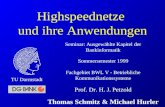 Highspeednetze und ihre Anwendungen Seminar: Ausgewählte Kapitel der Bankinformatik Sommersemester 1999 Fachgebiet BWL V - Betriebliche Kommunikationssysteme.