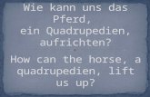 Bevor ich auf die Fortbewegungsweise der Quadrupedien - explizit der Pferde, eingehe, eine Einführung in den Vorfußgang, die Erinnerung an die ursprüngliche.