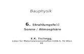 Bauphysik 6. Strahlungsfe ld Sonne / Atmosphäre E.K. Tschegg, Labor für Materialwissenschaften E206-4, TU Wien SS.