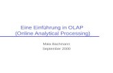 Eine Einführung in OLAP (Online Analytical Processing) Mala Bachmann September 2000.