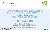 Informationen zur europäischen Dimension im Bereich IBOBB und sowie über das neue Programm 2014-2020 10. April 2013 Eva Baloch-Kaloianov Euroguidance Österreich.