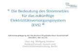 " Die Bedeutung des Stromnetzes für das zukünftige Elektrizitätsversorgungssystem (EVS) Jahreshaupttagung der Deutschen Physikalischen Gesellschaft Dresden,