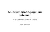 Museumspädagogik im Internet Sachstandsbericht 2009 Karin Ruhmöller.