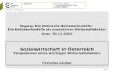 Seite 1 Tagung: Die Steirische Behindertenhilfe - Die Behindertenhilfe als produktiver Wirtschaftsfaktor Graz, 30.11.2010 Sozialwirtschaft in Österreich.