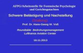 1 AFPG/Arbeitsstelle für Forensische Psychologie und Gerichtsgutachten Schwere Belästigung und Nachstellung (Stalking) Prof. Dr. Hans-Georg W. Voß Roundtable.