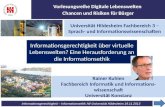 1 Informationsgerechtigkeit – Informationsethik IW-Universität Hildesheim 19.11.2013 Rainer Kuhlen Fachbereich Informatik und Informations- wissenschaft.