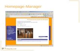 Homepage-Manager. Was leistet der Homepage-Manager ? Erstellung / Pflege einer Arzt-Homepage ohne technische Kenntnisse Content-Management-System für.