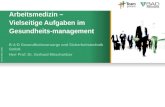 © B·A·D GmbH, 11/2008 Arbeitsmedizin – Vielseitige Aufgaben im Gesundheits- management B·A·D Gesundheitsvorsorge und Sicherheitstechnik GmbH Herr Prof.