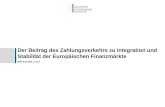 Der Beitrag des Zahlungsverkehrs zu Integration und Stabilität der Europäischen Finanzmärkte Ralf Schmidt, Z 11-7.